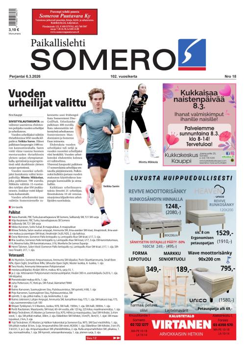 Paikallislehti Somero 6.3.2026