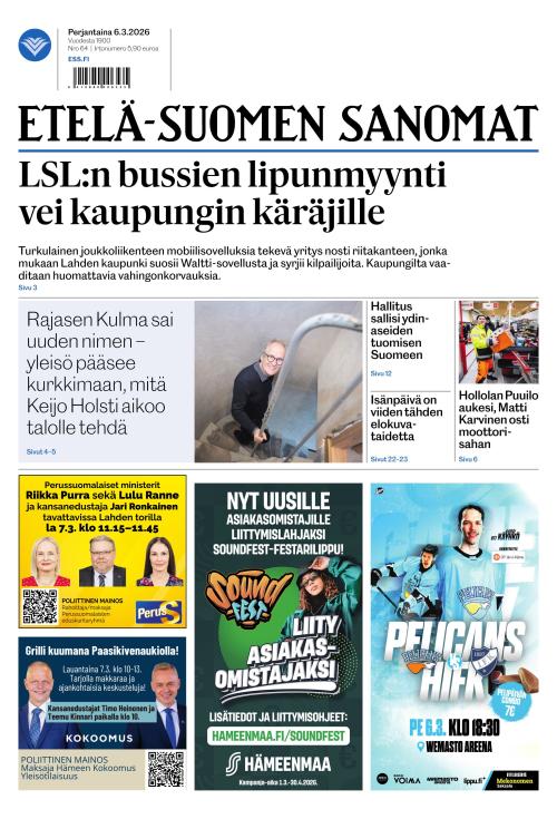 Etelä-Suomen Sanomat 6.3.2026