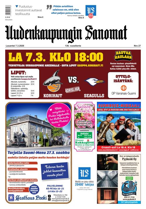 Uudenkaupungin Sanomat 7.3.2026
