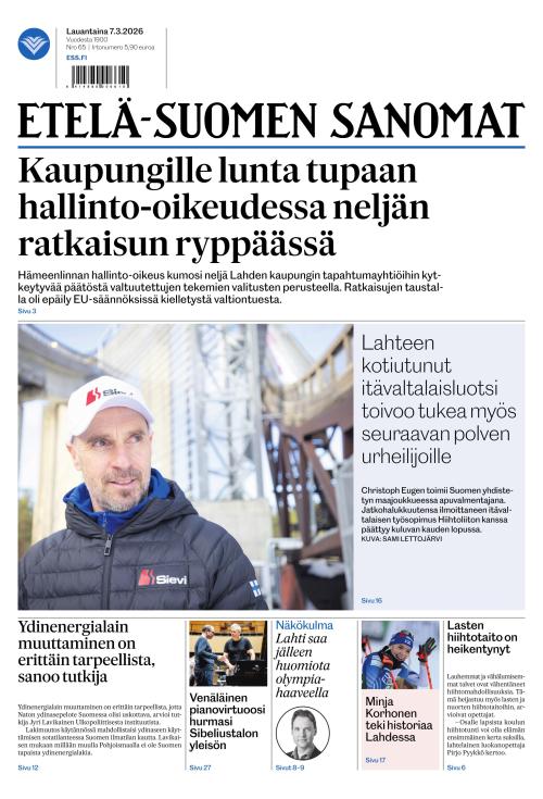 Etelä-Suomen Sanomat 7.3.2026