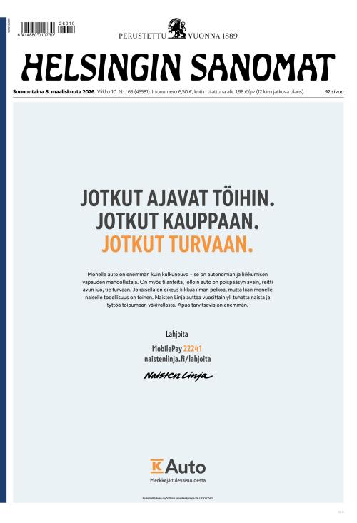 Helsingin Sanomat 8.3.2026