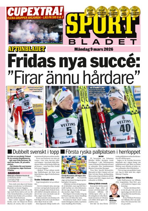 Aftonbladet Sportbladet 9.3.2026