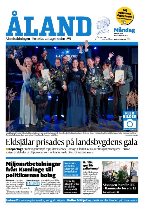 Ålandstidningen 9.3.2026
