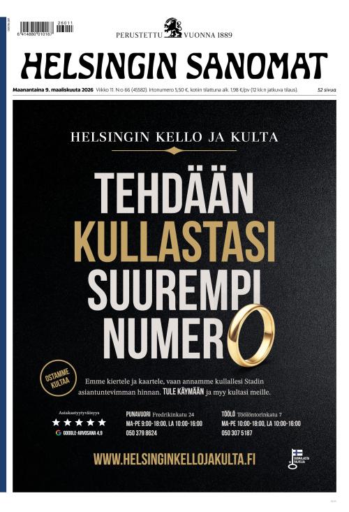 Helsingin Sanomat 9.3.2026