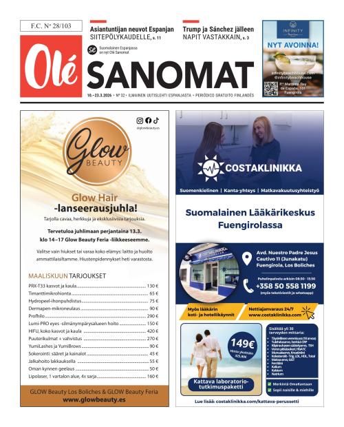 Olé Sanomat (Suomalainen Espanjassa-lehti) 32/2026