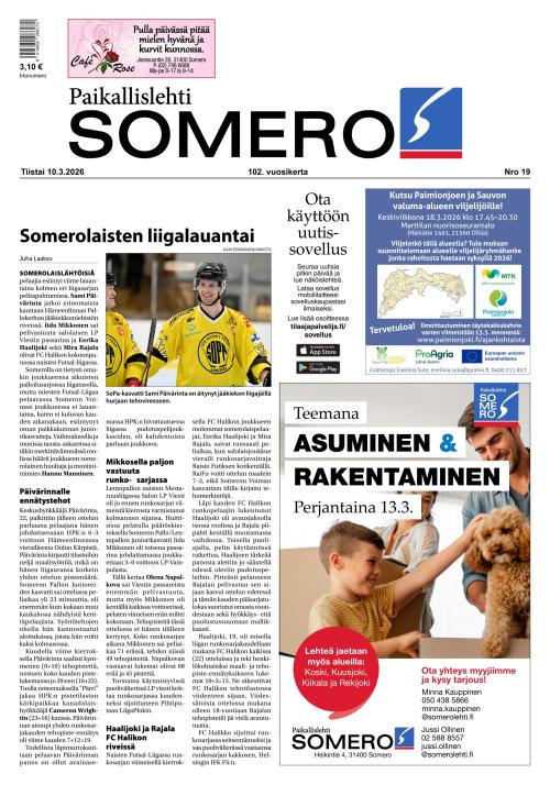 Paikallislehti Somero 10.3.2026