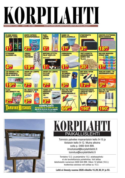 Korpilahti-lehti 11.3.2026