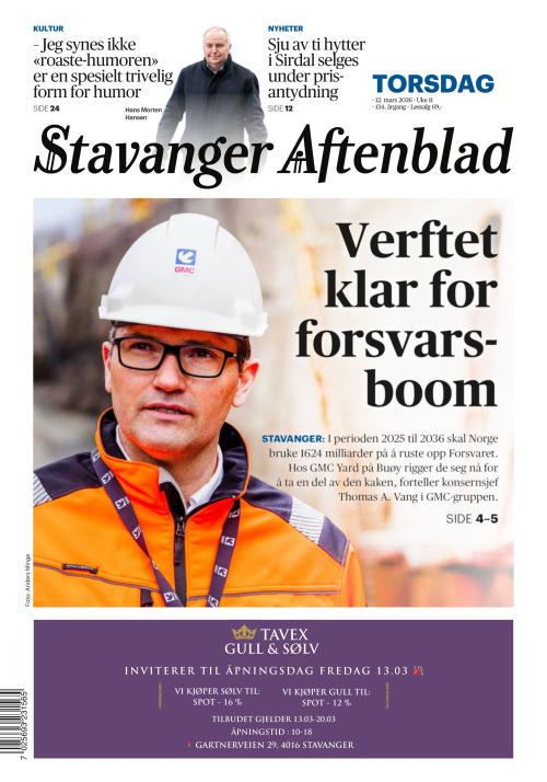 Stavanger Aftenblad 12.3.2026