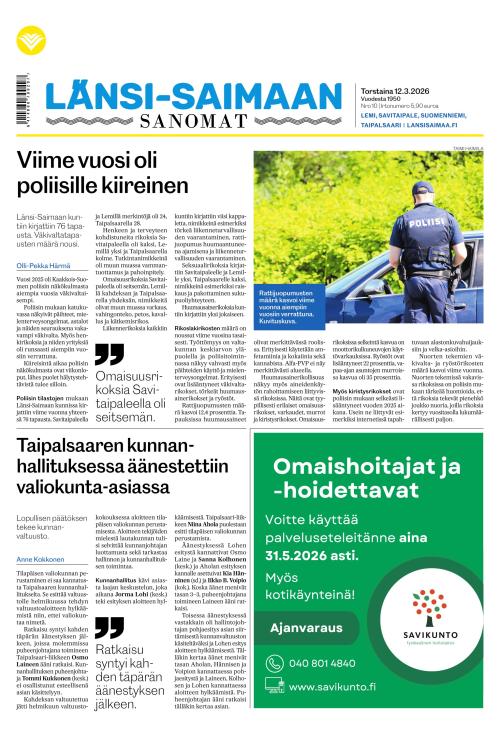 Länsi-Saimaan Sanomat 12.3.2026