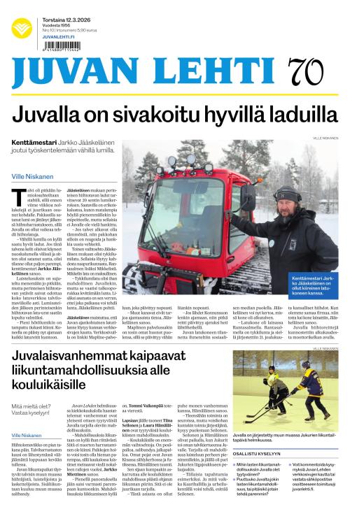 Juvan lehti 12.3.2026