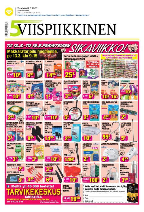 Viispiikkinen 12.3.2026
