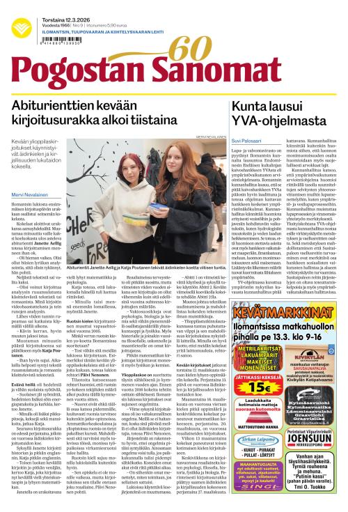 Pogostan Sanomat 12.3.2026