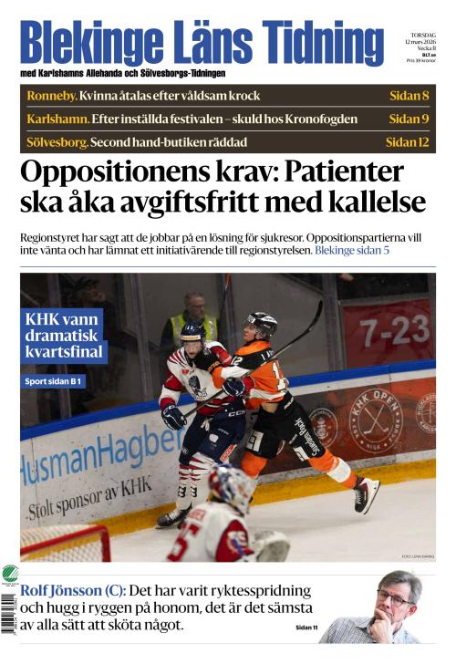 Blekinge Läns Tidning 12.3.2026