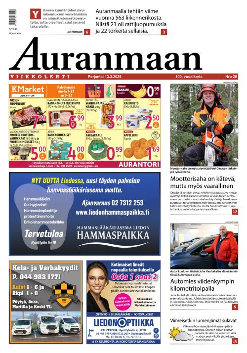 Auranmaan Viikkolehti 13.3.2026