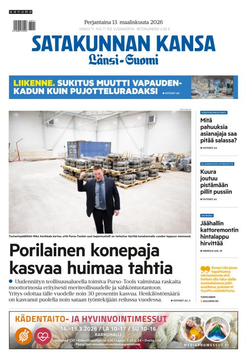 Satakunnan Kansa Länsi-Suomi 13.3.2026