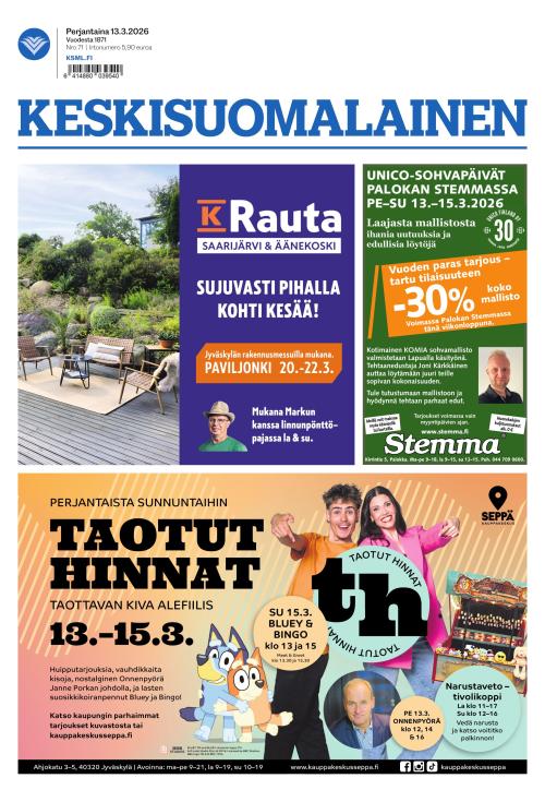 Keskisuomalainen 13.3.2026