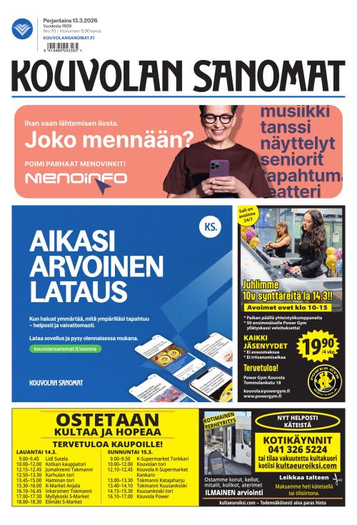 Kouvolan Sanomat 13.3.2026