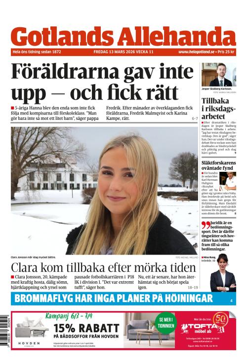 Gotlands Allehanda 13.3.2026