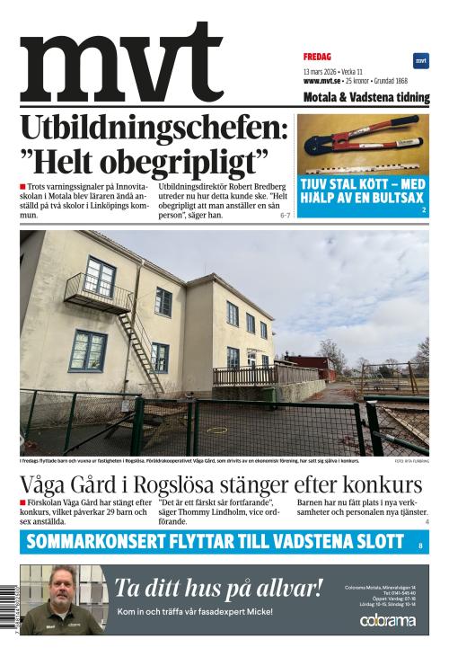 Motala Vadstena Tidning 13.3.2026