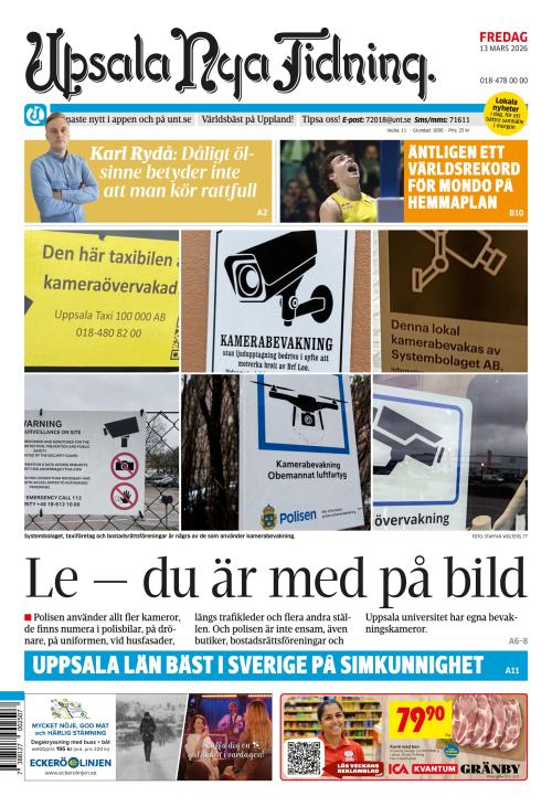 Upsala Nya Tidning 13.3.2026