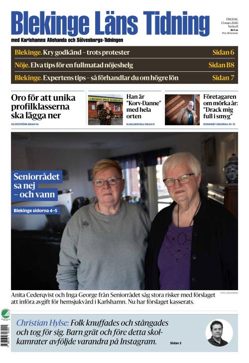 Blekinge Läns Tidning 13.3.2026