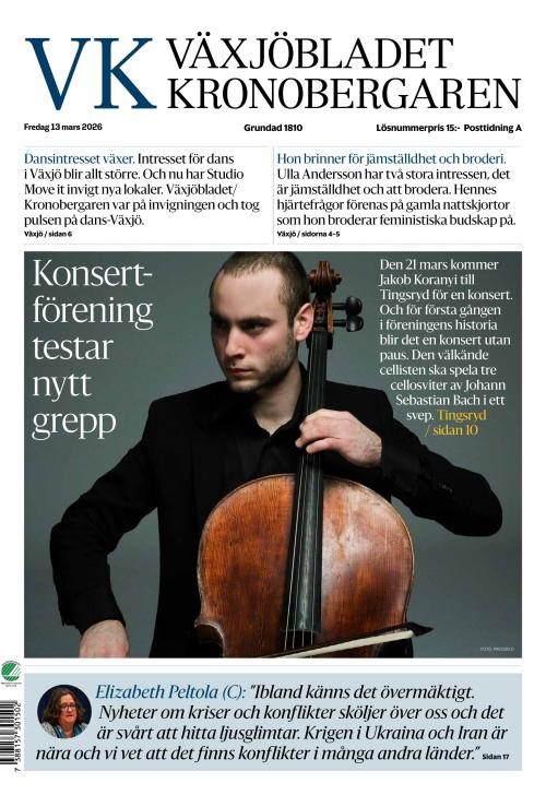 Växjöbladet Kronobergaren 13.3.2026