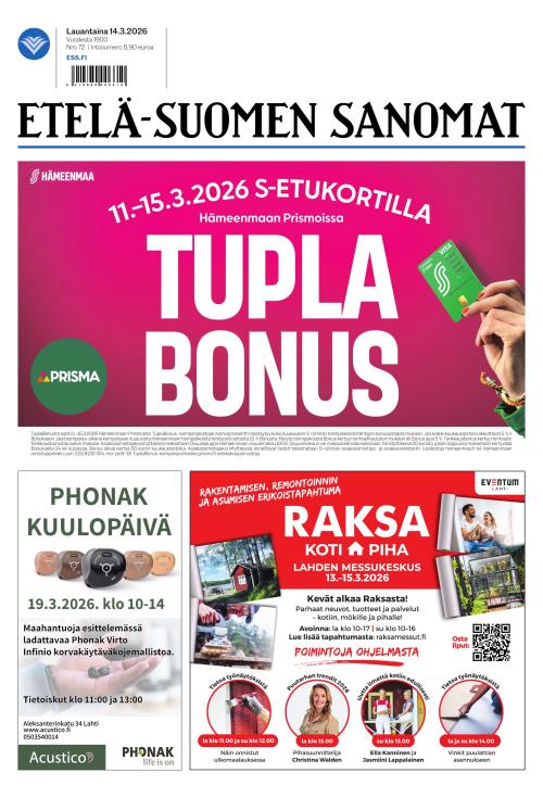 Etelä-Suomen Sanomat 14.3.2026