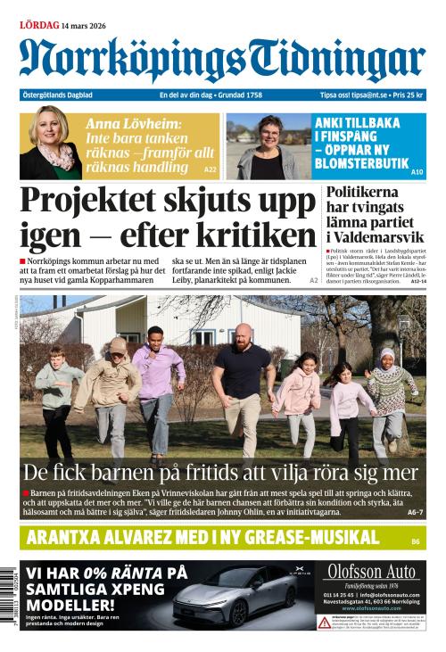 Norrköpings Tidningar 14.3.2026