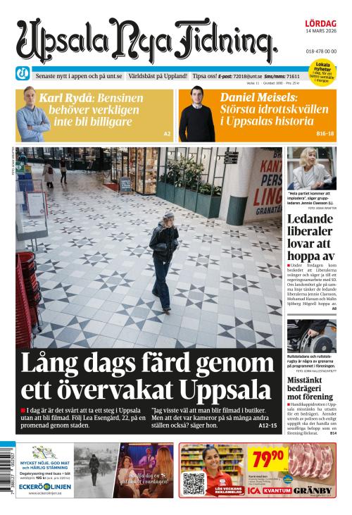 Upsala Nya Tidning 14.3.2026
