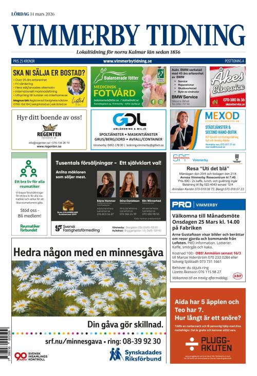Vimmerby Tidning / Kinda-Posten 14.3.2026