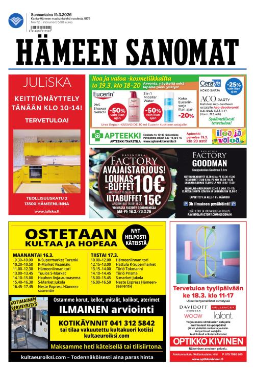 Hämeen Sanomat 15.3.2026