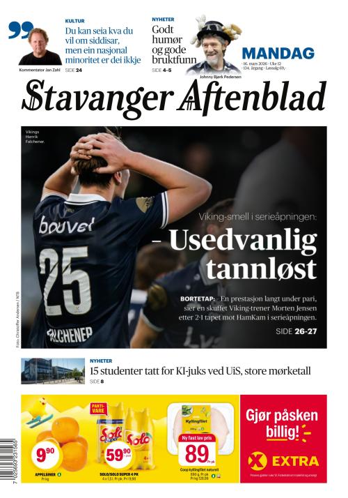 Stavanger Aftenblad 16.3.2026