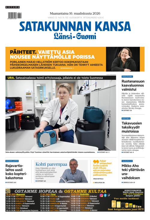 Satakunnan Kansa Länsi-Suomi 16.3.2026