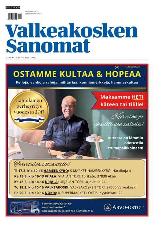 Valkeakosken Sanomat 16.3.2026