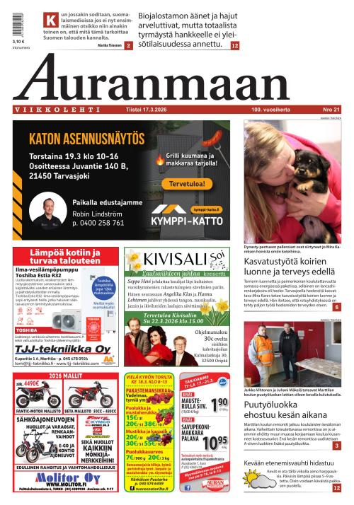 Auranmaan Viikkolehti 17.3.2026
