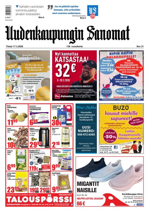 Uudenkaupungin Sanomat 17.3.2026