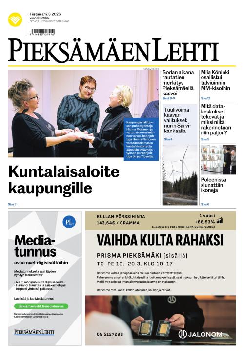 Pieksämäen lehti 17.3.2026