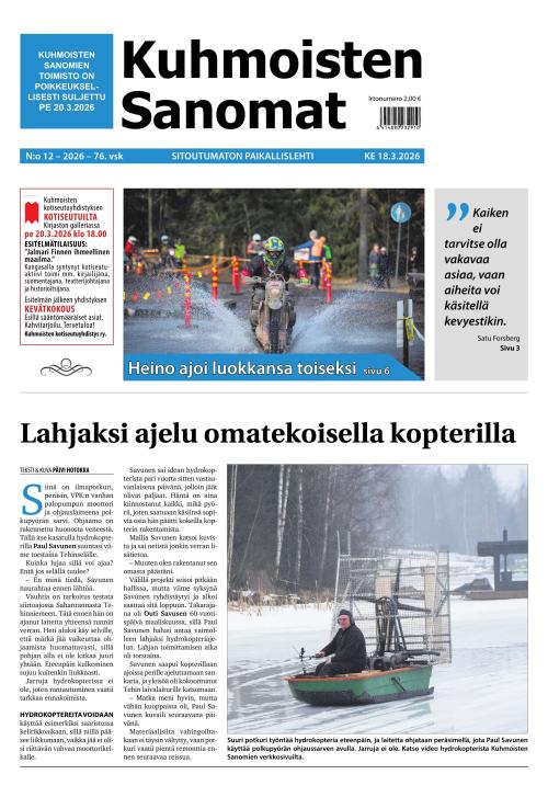 Kuhmoisten Sanomat 12/2026