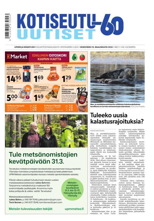 Kotiseutu-uutiset 18.3.2026