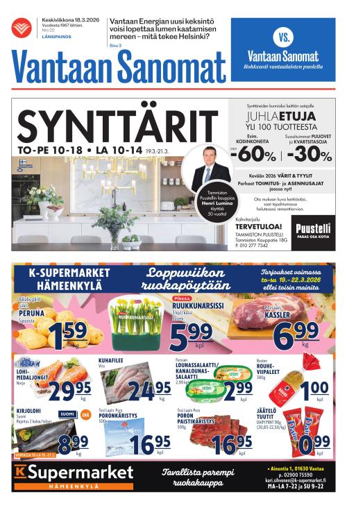 Vantaan Sanomat (Länsi) 18.3.2026