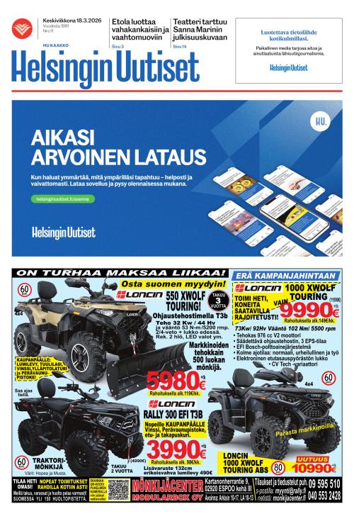 Helsingin Uutiset (Kaakko) & Kallio Lehti 18.3.2026