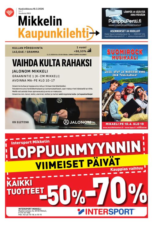 Mikkelin kaupunkilehti 18.3.2026