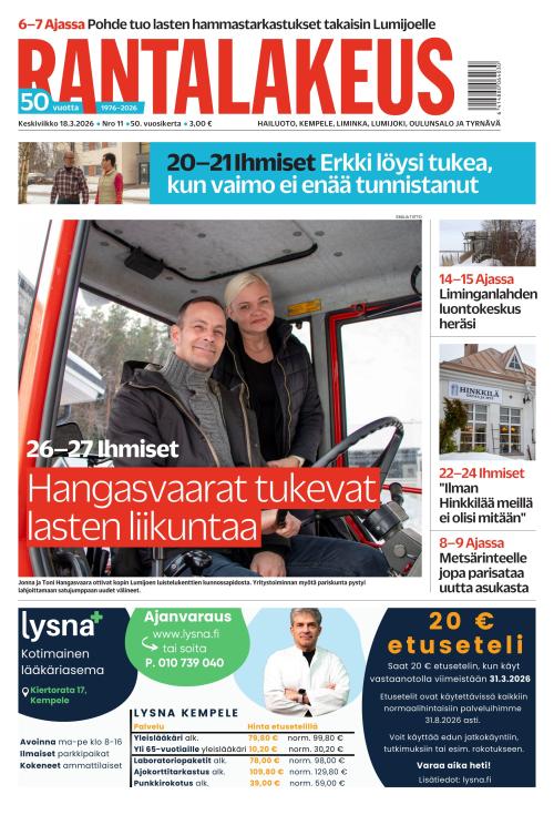 Rantalakeus 18.3.2026