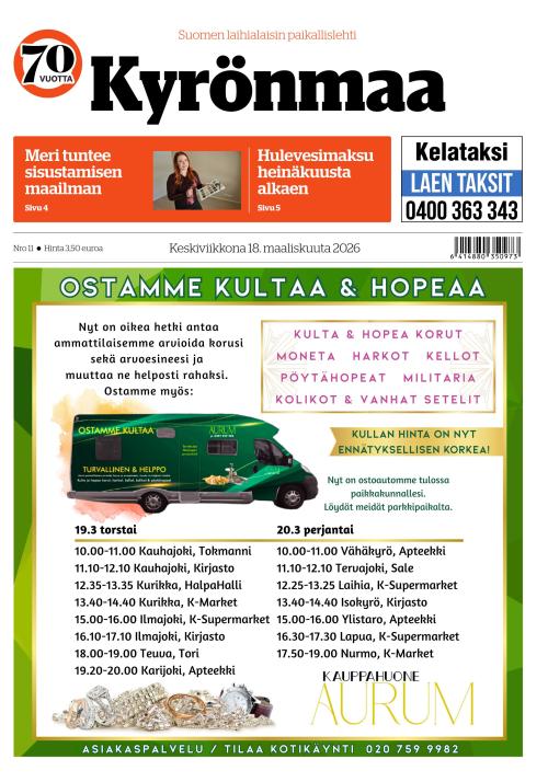 Kyrönmaa-lehti 18.3.2026