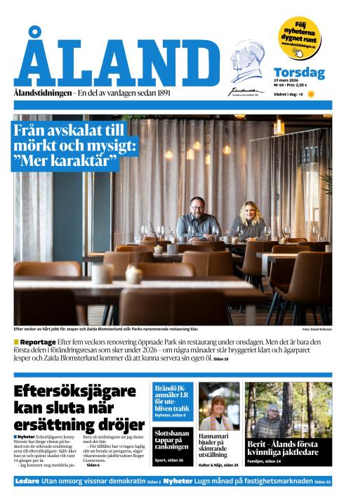 Ålandstidningen 19.3.2026