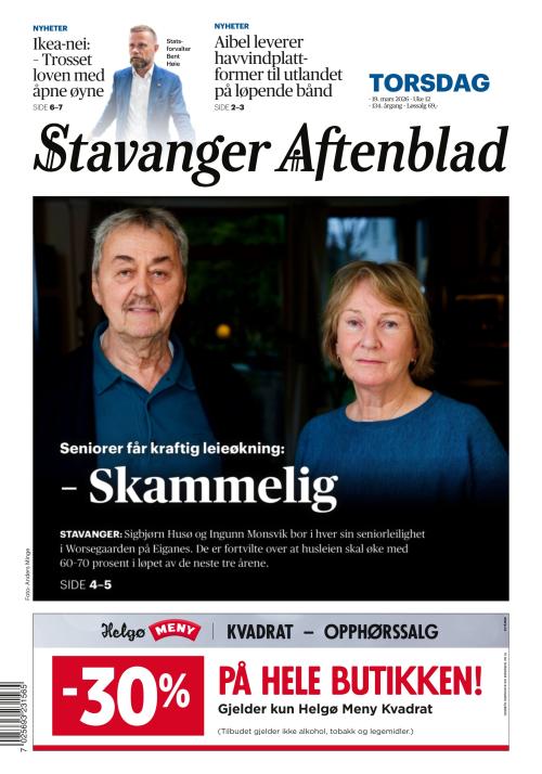 Stavanger Aftenblad 19.3.2026