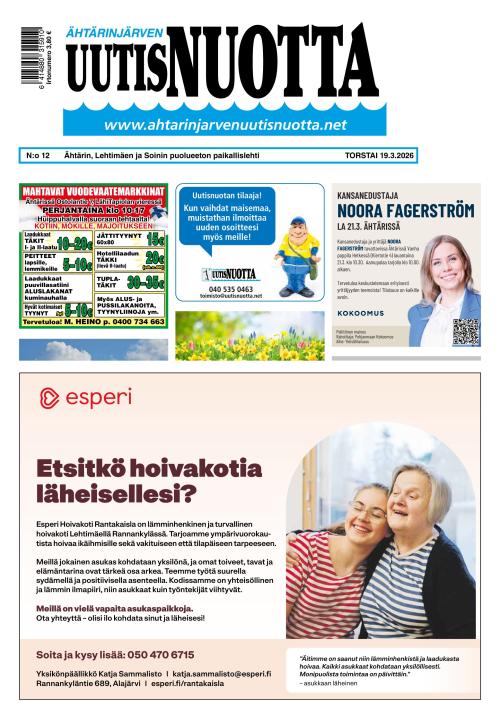 Ähtärinjärven Uutisnuotta 19.3.2026