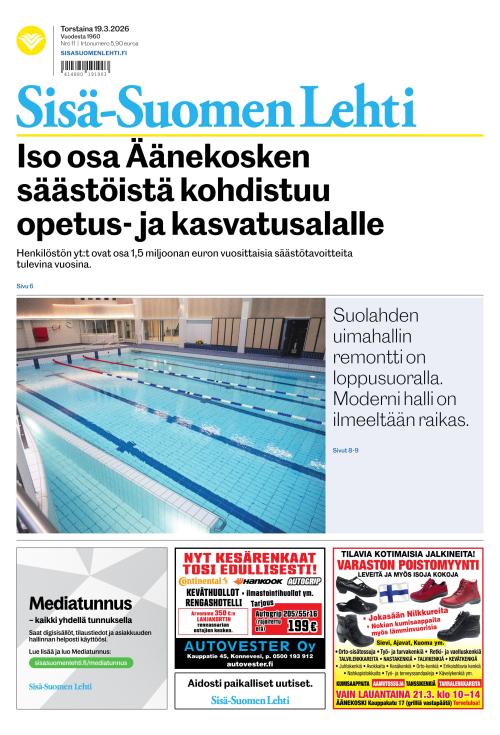Sisä-Suomen Lehti 19.3.2026