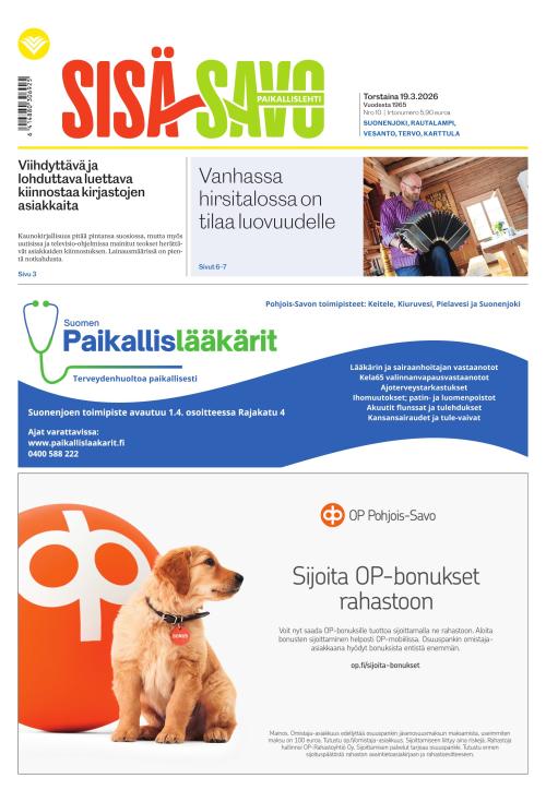 Paikallislehti Sisä-Savo 19.3.2026