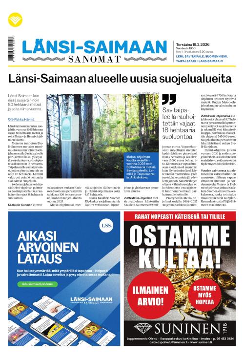 Länsi-Saimaan Sanomat 19.3.2026